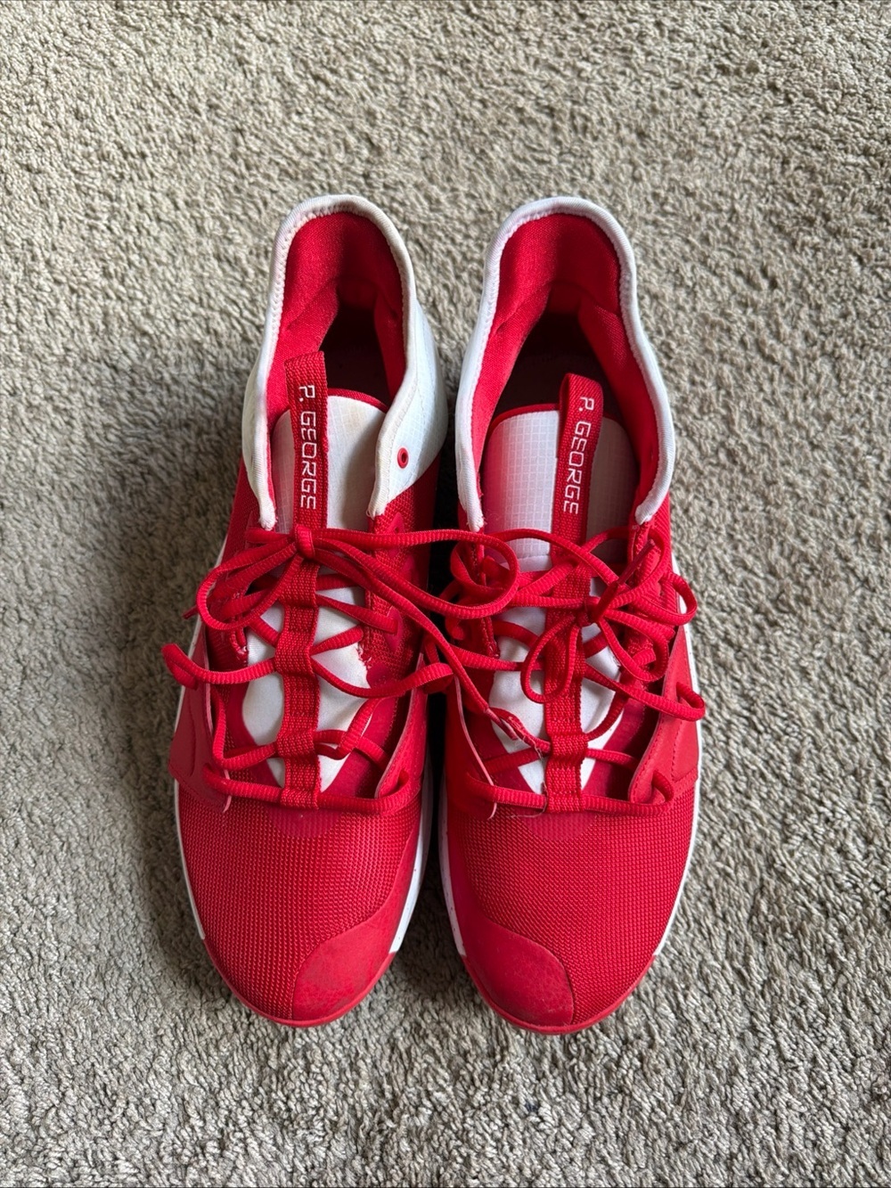 Nike Men   Red and White Athletic Sneakers